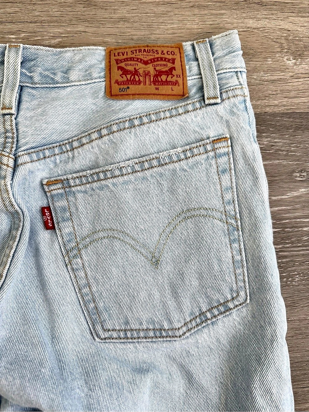 Levi's 501 Original Fit Jeans Straight Leg Blue Waist 26 - Picture 4 of 5